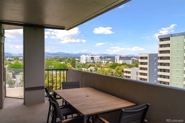 balcony with a mountain view