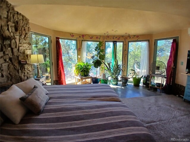 bedroom featuring multiple windows