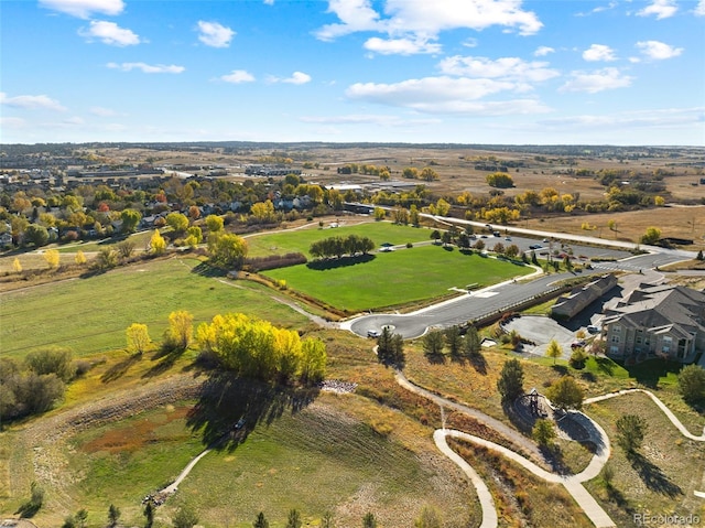 aerial view with a rural view