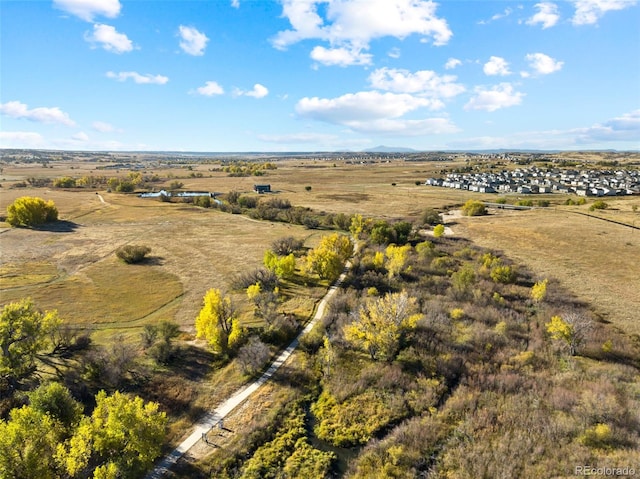 bird's eye view featuring a rural view