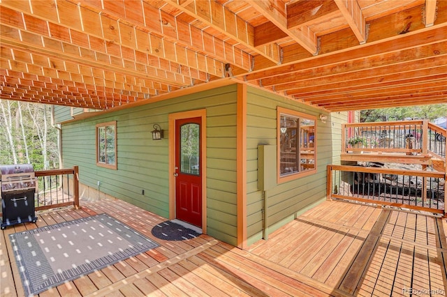 234 Bailey Dr, Bailey, CO 80421 - wooden deck with a grill