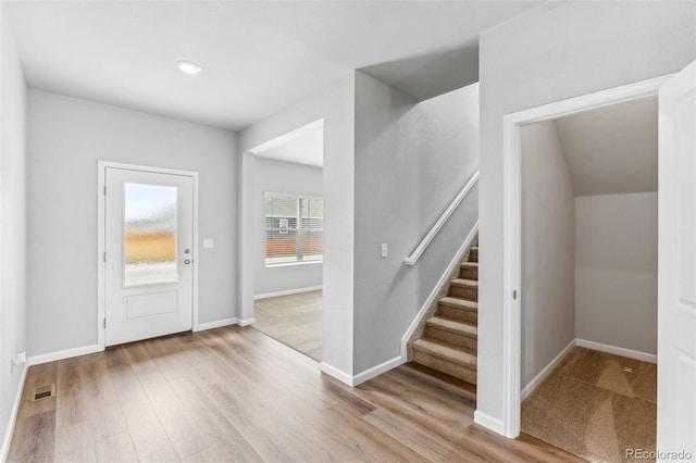 entrance foyer featuring light hardwood / wood-style floors