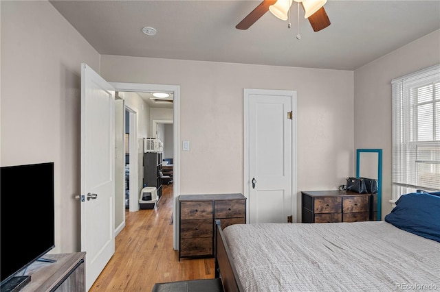 2041 7th Ave, Greeley, CO 80631 - bedroom with light wood-style flooring and a ceiling fan