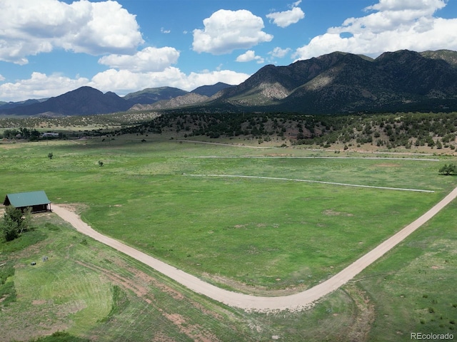 mountain view with a rural view