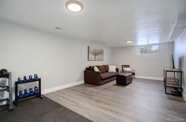 living room featuring hardwood / wood-style flooring