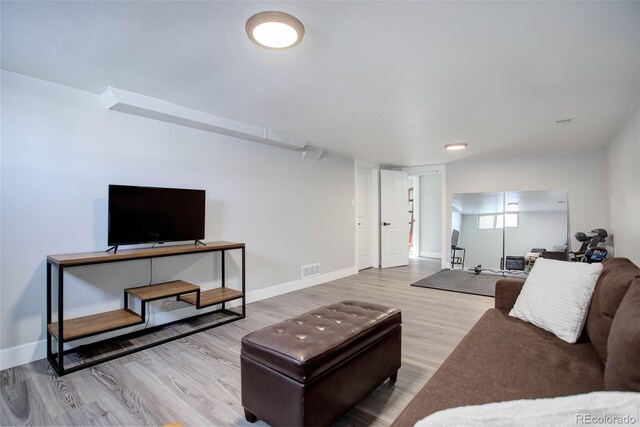 living room featuring wood-type flooring