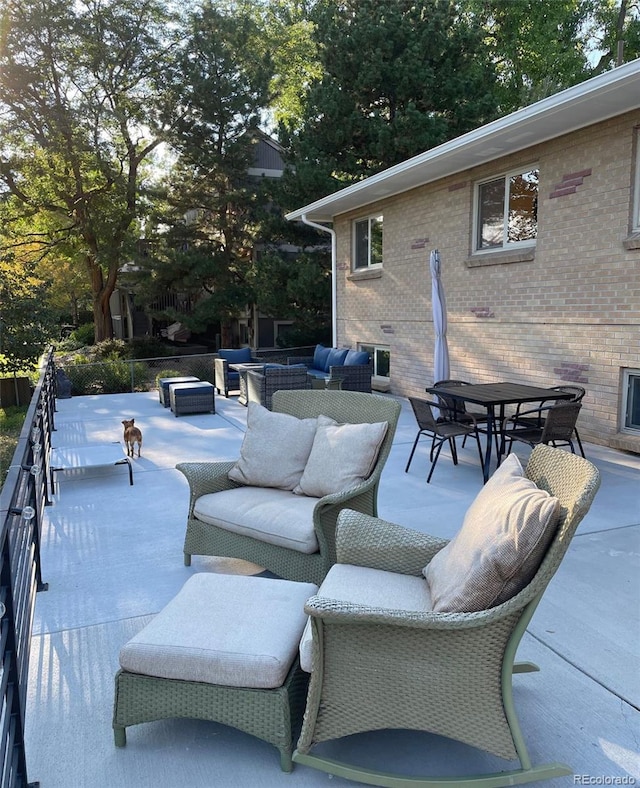 view of patio / terrace featuring an outdoor living space