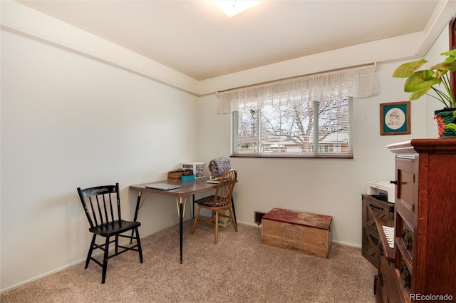 view of carpeted office space