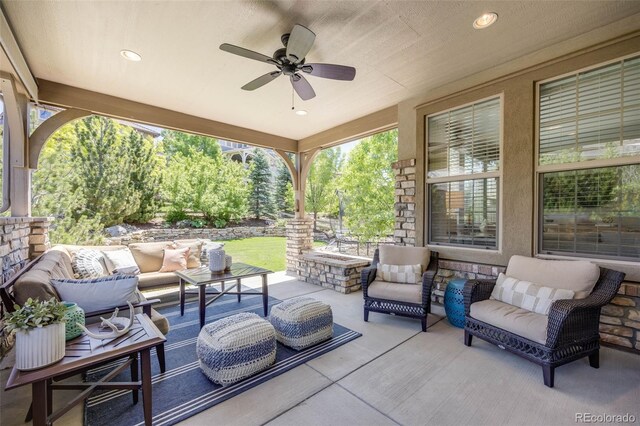 10590 Soulmark Way, Highlands Ranch, CO 80126 - view of patio featuring an outdoor living space and a ceiling fan