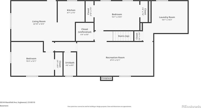 555 W Mansfield Ave, Englewood, CO 80110 - property floor plan