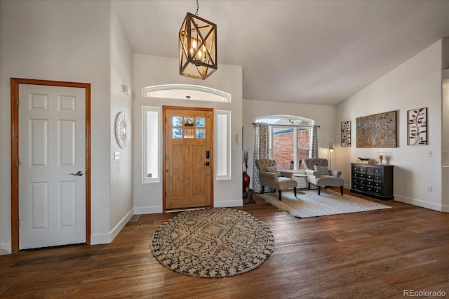 1248 Rawhide Cir, Elizabeth, CO 80107 - foyer with high vaulted ceiling and wood finished floors