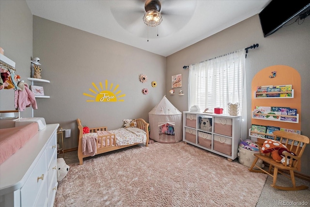 1248 Rawhide Cir, Elizabeth, CO 80107 - bedroom featuring light carpet and a ceiling fan