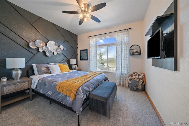 1248 Rawhide Cir, Elizabeth, CO 80107 - carpeted bedroom with a ceiling fan and baseboards