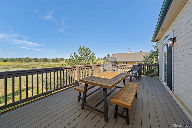 1248 Rawhide Cir, Elizabeth, CO 80107 - wooden terrace with outdoor dining area