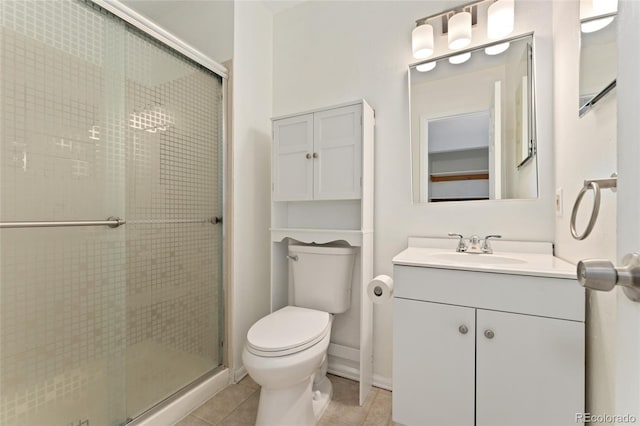 1885 S Quebec Way Unit A28, Denver, CO 80231 - full bath featuring toilet, vanity, tile patterned floors, and a stall shower