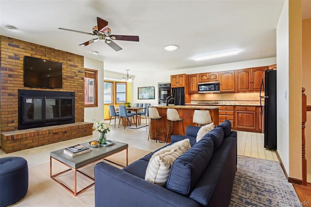 4720 S Grant St, Englewood, CO 80113 - living area with ceiling fan