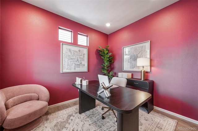 3879 N Shawnee St, Aurora, CO 80019 - office space with wood finished floors, baseboards, and recessed lighting