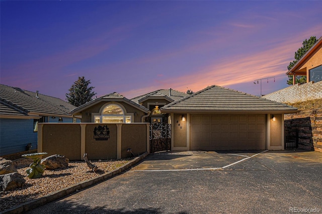 view of front facade with a garage