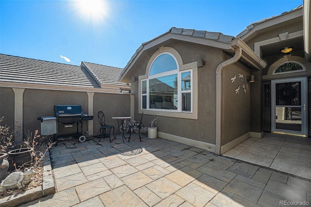 view of patio with grilling area