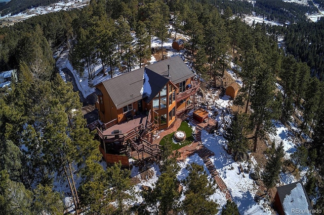 view of snowy aerial view