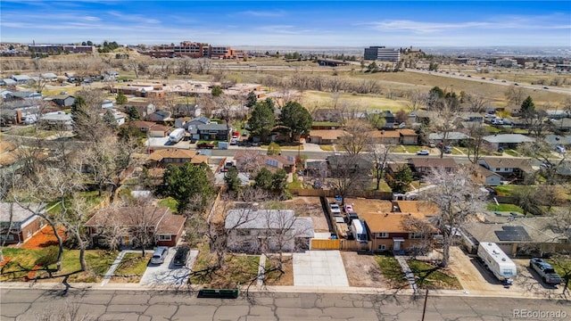 aerial view with a residential view