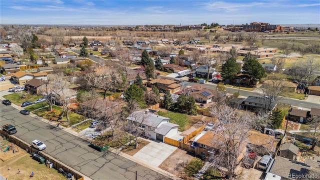 bird's eye view with a residential view