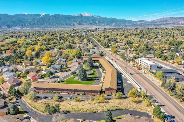 aerial view featuring a mountain view