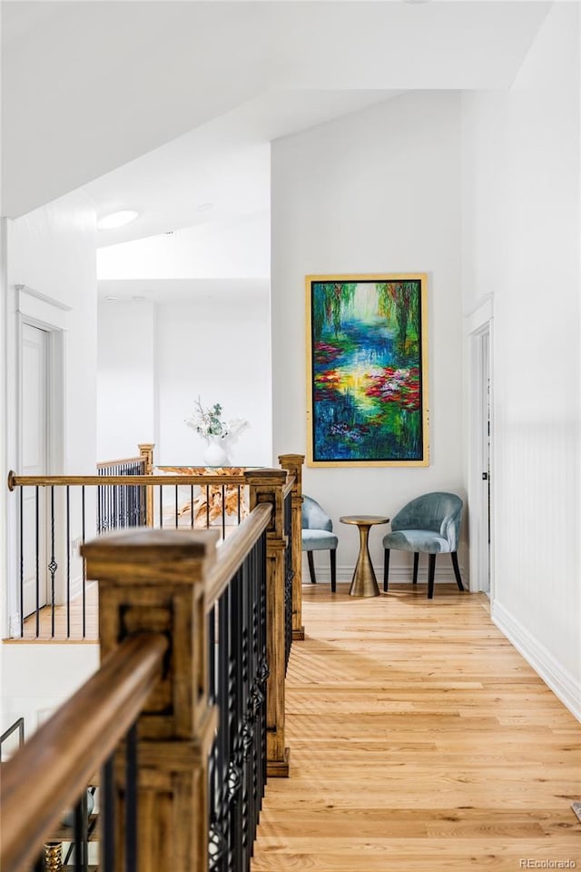 interior space with light hardwood / wood-style floors