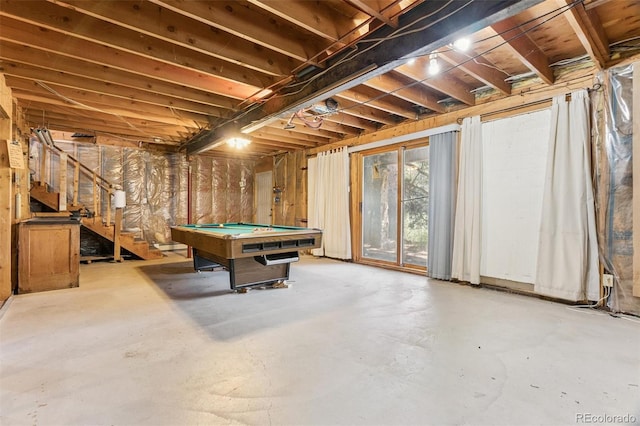 3909 County Road 72, Bailey, CO 80421 - game room featuring concrete floors and billiards
