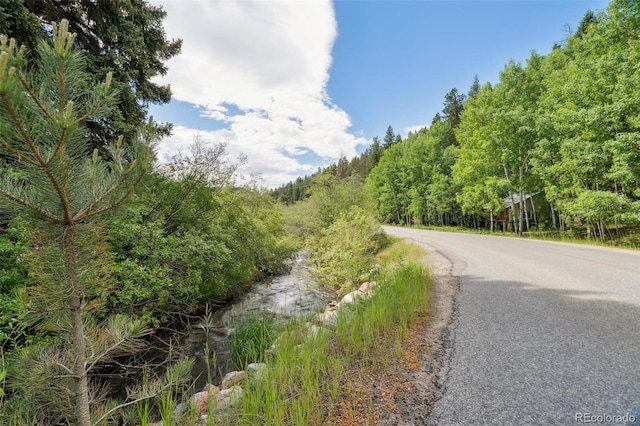 3909 County Road 72, Bailey, CO 80421 - view of asphalt road featuring a forest view