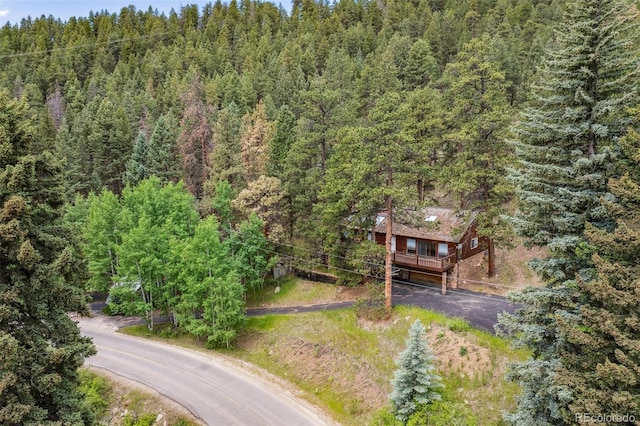 3909 County Road 72, Bailey, CO 80421 - view from above of property featuring a heavily wooded area