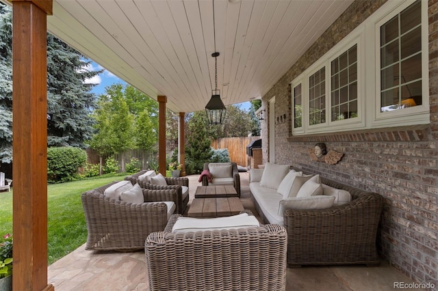 view of patio with an outdoor living space