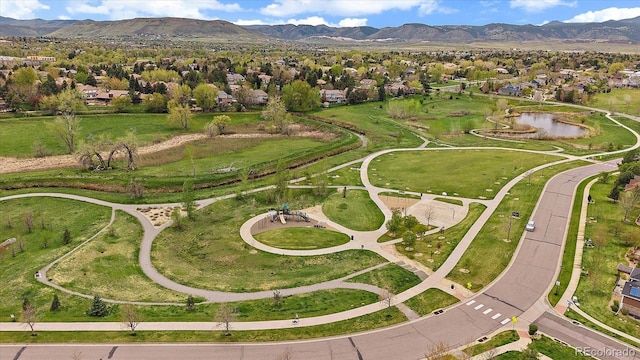 15258 W 75th Pl, Arvada, CO 80007 - aerial view of property's location with a mountainous background and nearby suburban area