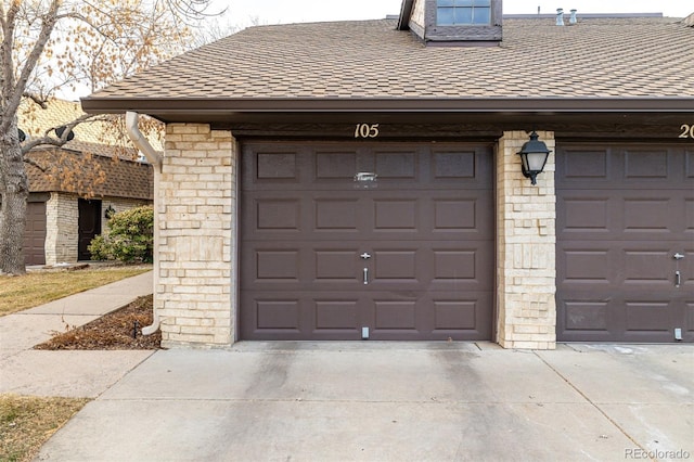 view of garage