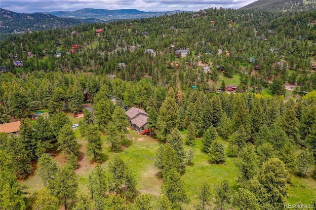 28065 Camel Heights Cir, Evergreen, CO 80439 - bird's eye view of a heavily wooded area and mountains