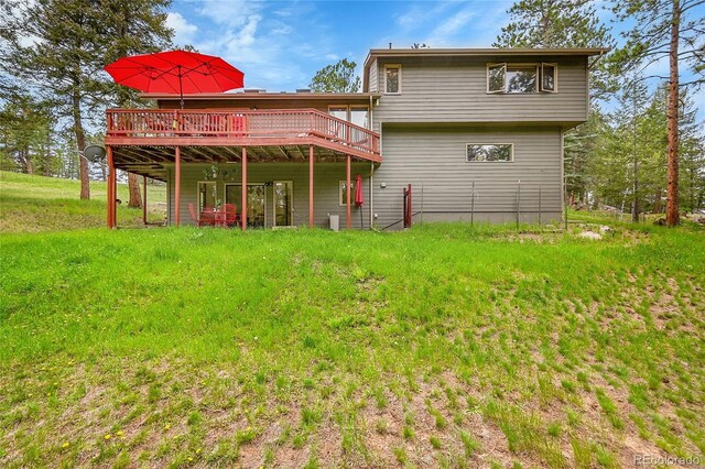 28065 Camel Heights Cir, Evergreen, CO 80439 - rear view of house featuring a deck