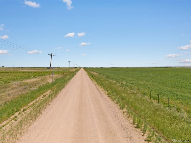 view of street featuring a rural view