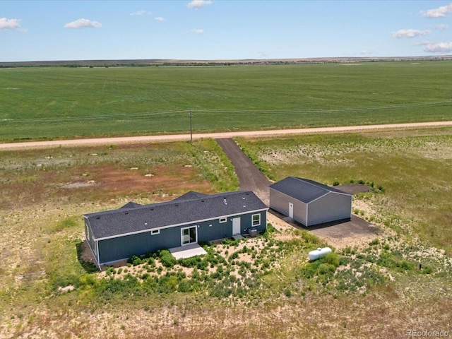 aerial view with a rural view