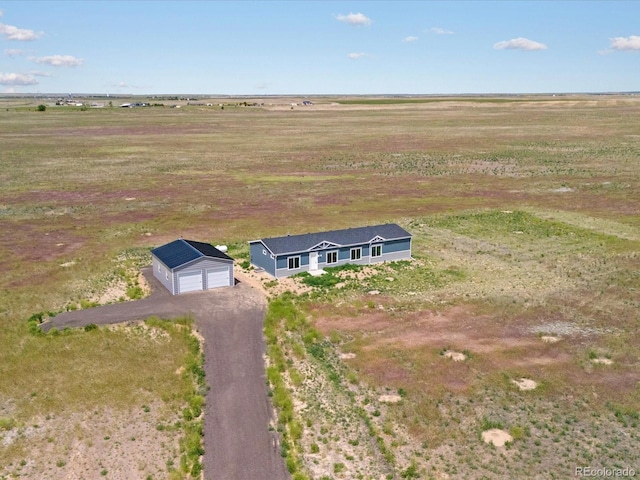 bird's eye view with a rural view