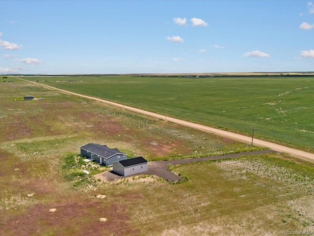 drone / aerial view with a rural view