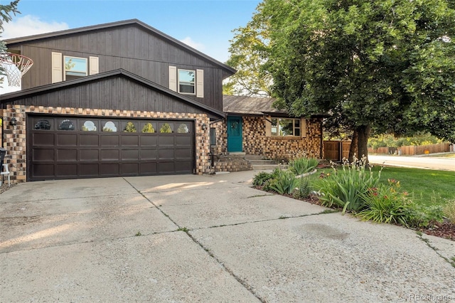 view of front of house featuring a garage