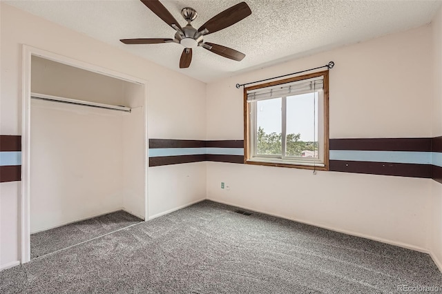 1824 S Granby St, Aurora, CO 80012 - unfurnished bedroom featuring carpet flooring, a closet, ceiling fan, a textured ceiling, and baseboards