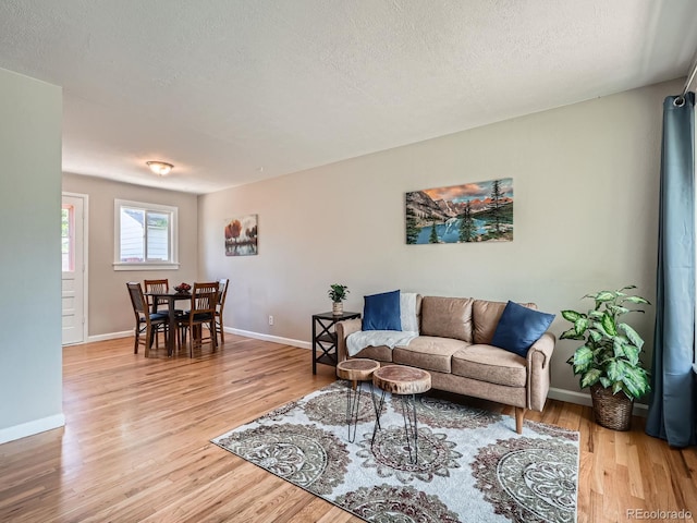 3750 S Galapago St, Englewood, CO 80110 - living room featuring light wood-type flooring and a textured ceiling
