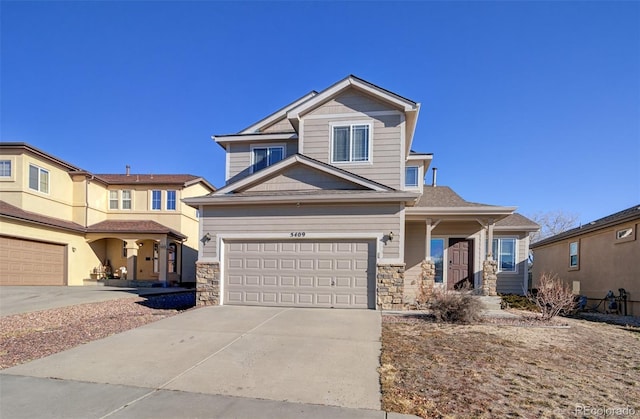 view of front of home with a garage