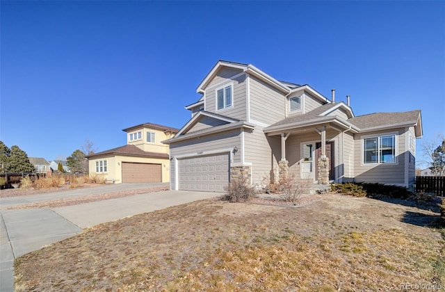 view of front of property featuring a garage