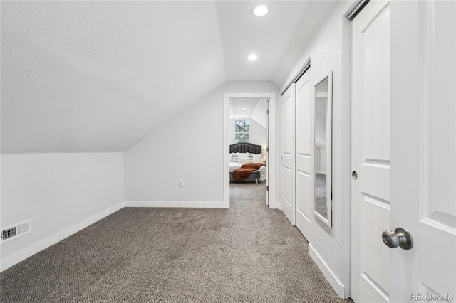 112 S Hooker St, Denver, CO 80219 - additional living space featuring vaulted ceiling, carpet, and recessed lighting