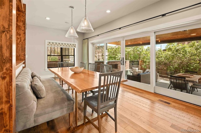 700 Cheyenne St, Golden, CO 80401 - dining space featuring recessed lighting, wood finished floors, and visible vents