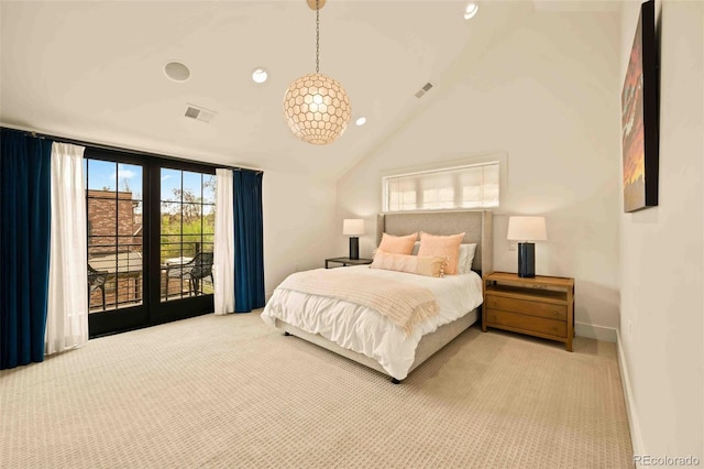 700 Cheyenne St, Golden, CO 80401 - bedroom with carpet floors, access to outside, baseboards, and visible vents