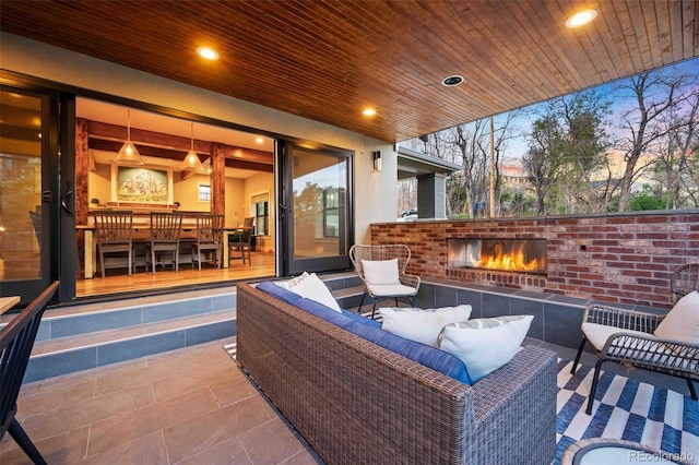 700 Cheyenne St, Golden, CO 80401 - view of patio featuring an outdoor living space with a fireplace