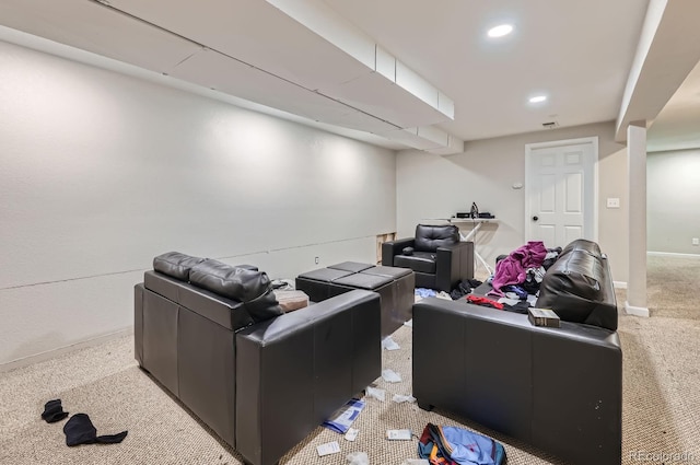 15047 E Louisiana Dr Unit A, Aurora, CO 80012 - living room featuring light colored carpet and recessed lighting